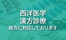 西洋医学・漢方診療、両方に対応しております